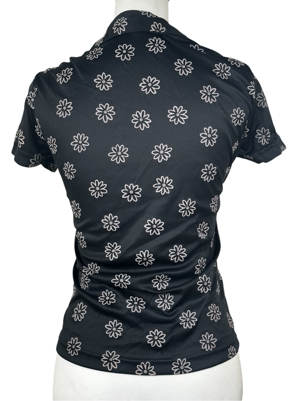Y2K Vintage In Charge Floral Abstract Button Down Short Sleeve Shirt Size Medium - Picture 5 of 6